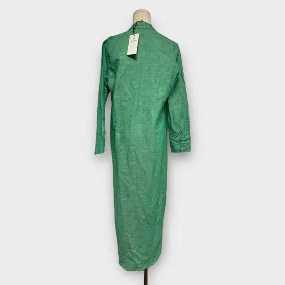 Tuckernuck Lydell Maxi Shirt Dress Cotton Linen Sea Green XXS NWT Tuckernuck Lydell Maxi Shirt Dress Cotton Linen Sea Green XXS NWT